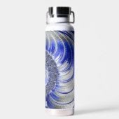 Personalisiertes Blue Spiral Fraktal Trinkflasche (Rückseite)