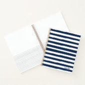 Personalisiertes Blue Stripes-Notebook Notizblock (Innenseite)
