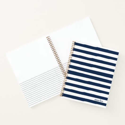 Personalisiertes Blue Stripes-Notebook Notizblock (Innenseite)
