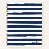 Personalisiertes Blue Stripes-Notebook Notizblock (Vorderseite)