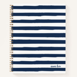 Personalisiertes Blue Stripes-Notebook Notizblock