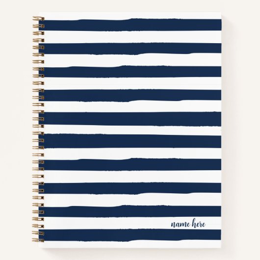 Personalisiertes Blue Stripes-Notebook Notizblock (Vorderseite)