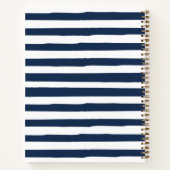 Personalisiertes Blue Stripes-Notebook Notizblock (Rückseite)