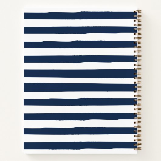 Personalisiertes Blue Stripes-Notebook Notizblock (Rückseite)