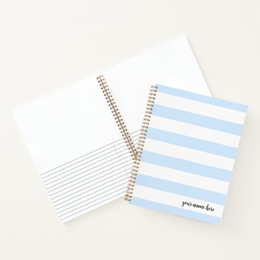 Personalisiertes Blue Stripes-Notebook Notizblock (Innenseite)