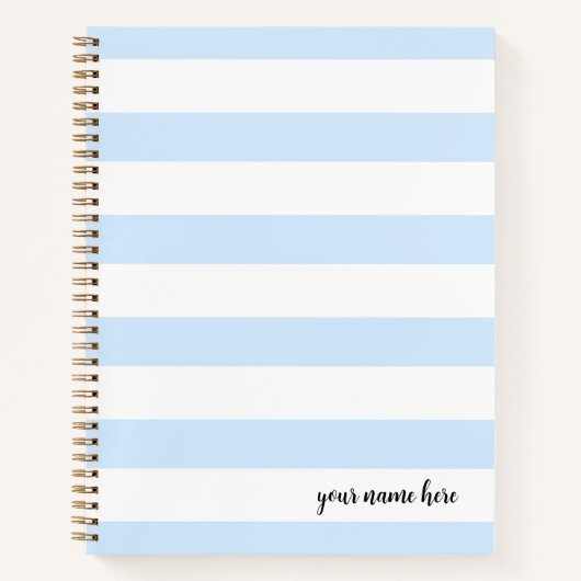Personalisiertes Blue Stripes-Notebook Notizblock (Vorderseite)