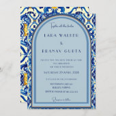 Personalisiertes Blue Tile Einladung (Vorne/Hinten)