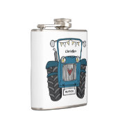Personalisiertes Blue Tractor Country Wedding-Gesc Flachmann (Rechts)