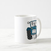 Personalisiertes Blue Tractor Country Wedding-Gesc Kaffeetasse (VorderseiteRechts)