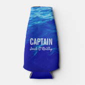 Personalisiertes Blue Water Foto Fischerboot Kapit Flaschenkühler (Vorderseite)