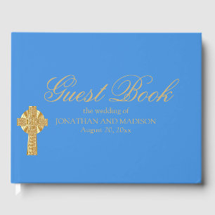 Personalisiertes Blue Wedding Guest Book, Christli Gästebuch