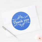 Personalisiertes Blue & White Vielen Dank Runder Aufkleber (Umschlag)