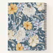 Personalisiertes Blue Yellow Creme Floral Journal Notizblock (Rückseite)