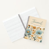 Personalisiertes Blue Yellow Creme Floral Journal Notizblock (Innenseite)