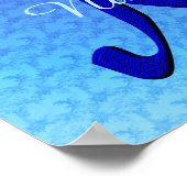 Personalisiertes Bluebird-Monogramm Anfangsbuchsta Poster (Ecke)