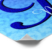 Personalisiertes Bluebird-Monogramm Anfangsbuchsta Poster (Ecke)