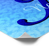 Personalisiertes Bluebird-Monogramm Anfangsbuchsta Poster (Ecke)