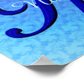 Personalisiertes Bluebird-Monogramm Anfangsbuchsta Poster (Ecke)