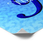 Personalisiertes Bluebird-Monogramm Anfangsbuchsta Poster (Ecke)