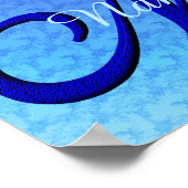 Personalisiertes Bluebird-Monogramm Anfangsbuchsta Poster (Ecke)