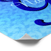 Personalisiertes Bluebird-Monogramm Anfangsbuchsta Poster (Ecke)