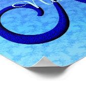 Personalisiertes Bluebird-Monogramm Anfangsbuchsta Poster (Ecke)