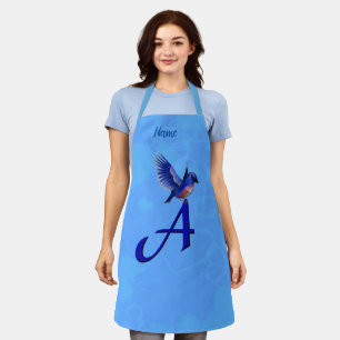 Personalisiertes Bluebird-Monogramm Anfangsbuchsta Schürze