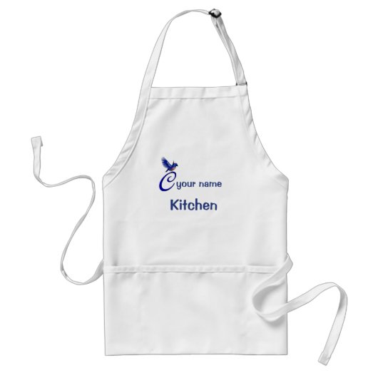 Personalisiertes Bluebird-Monogramm Anfangsbuchsta Schürze (Vorne)