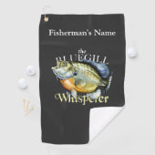 Personalisiertes Bluegill Whisperer Dark Fishing H Golfhandtuch (Insitu)