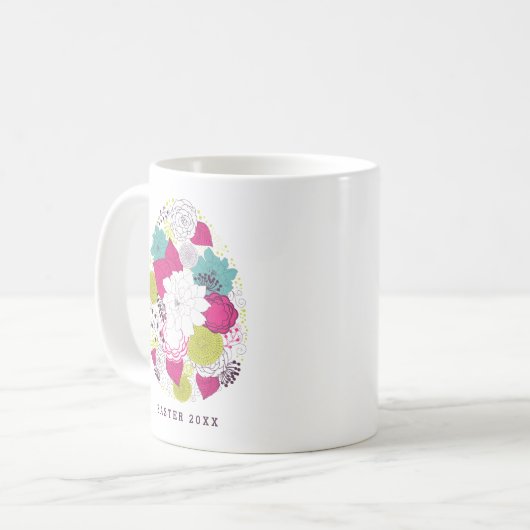 Personalisiertes blühendes Ostereier Kaffeetasse (Vorderseite Links)
