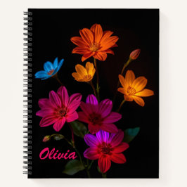 Personalisiertes Blume-Spiral-Notebook Notizblock