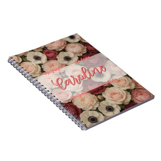 Personalisiertes Blumen-Design-SpiralNotebook Notizblock (Rechte Seite)