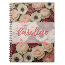 Personalisiertes Blumen-Design-SpiralNotebook