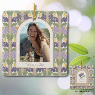 Personalisiertes Blumen-Keramik-Foto-Ornament Keramikornament