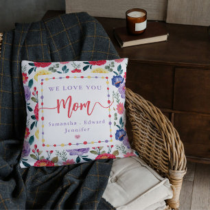 Personalisiertes Blumen-Mutter-Kissen Wir lieben Kissen