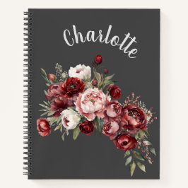 Personalisiertes Blumen-Name-Notizbuch Notizblock