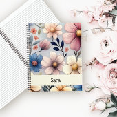 Personalisiertes Blumen-Notizbuch, College-Linieru Notizblock