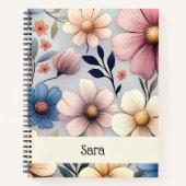 Personalisiertes Blumen-Notizbuch, College-Linieru Notizblock (Vorderseite)
