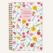 Personalisiertes Blumen-Notizbuch für Mama oder Om Notizblock (Vorderseite)
