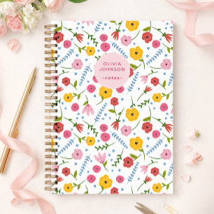 Personalisiertes Blumen-Notizbuch für Mama oder Om Notizblock