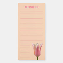 Personalisiertes Blumen-Notizbuch mit rosa und pfi