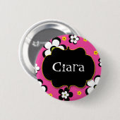 Personalisiertes Blumen-Power Brights Button (Vorne & Hinten)