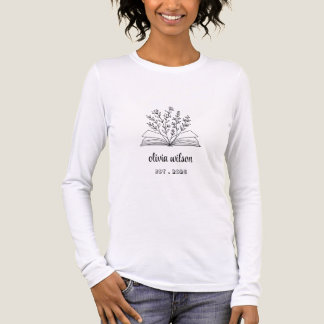 Personalisiertes Blumen-T-Shirt für Bücherliebhabe Tri-Blend Shirt