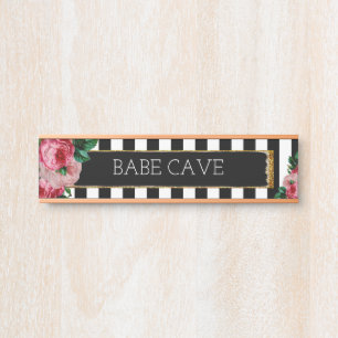 Personalisiertes Blumen- und gestreiftes Türschild