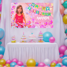 Personalisiertes Blumenbild Geburtstag Banner