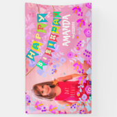 Personalisiertes Blumenbild Geburtstag Banner (Vertikal)