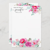 Personalisiertes Blumendesign Einladung (Vorne/Hinten)