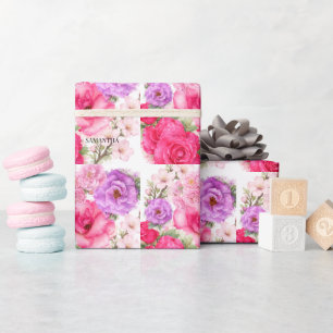 Personalisiertes Blumendesign Geschenkpapier