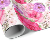 Personalisiertes Blumendesign Geschenkpapier (Rolleneckpunkt)