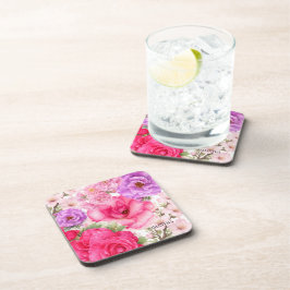 Personalisiertes Blumendesign Getränkeuntersetzer